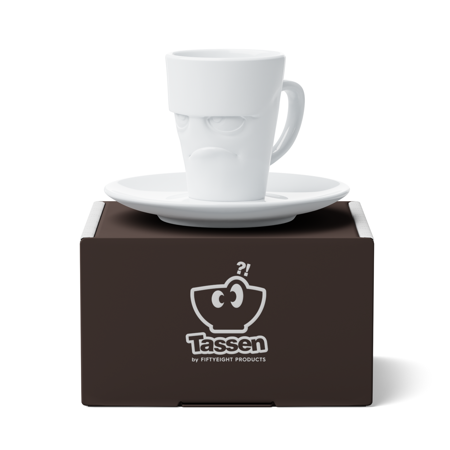 Espresso Mug with saucer and handle 80ml- Grumpy
