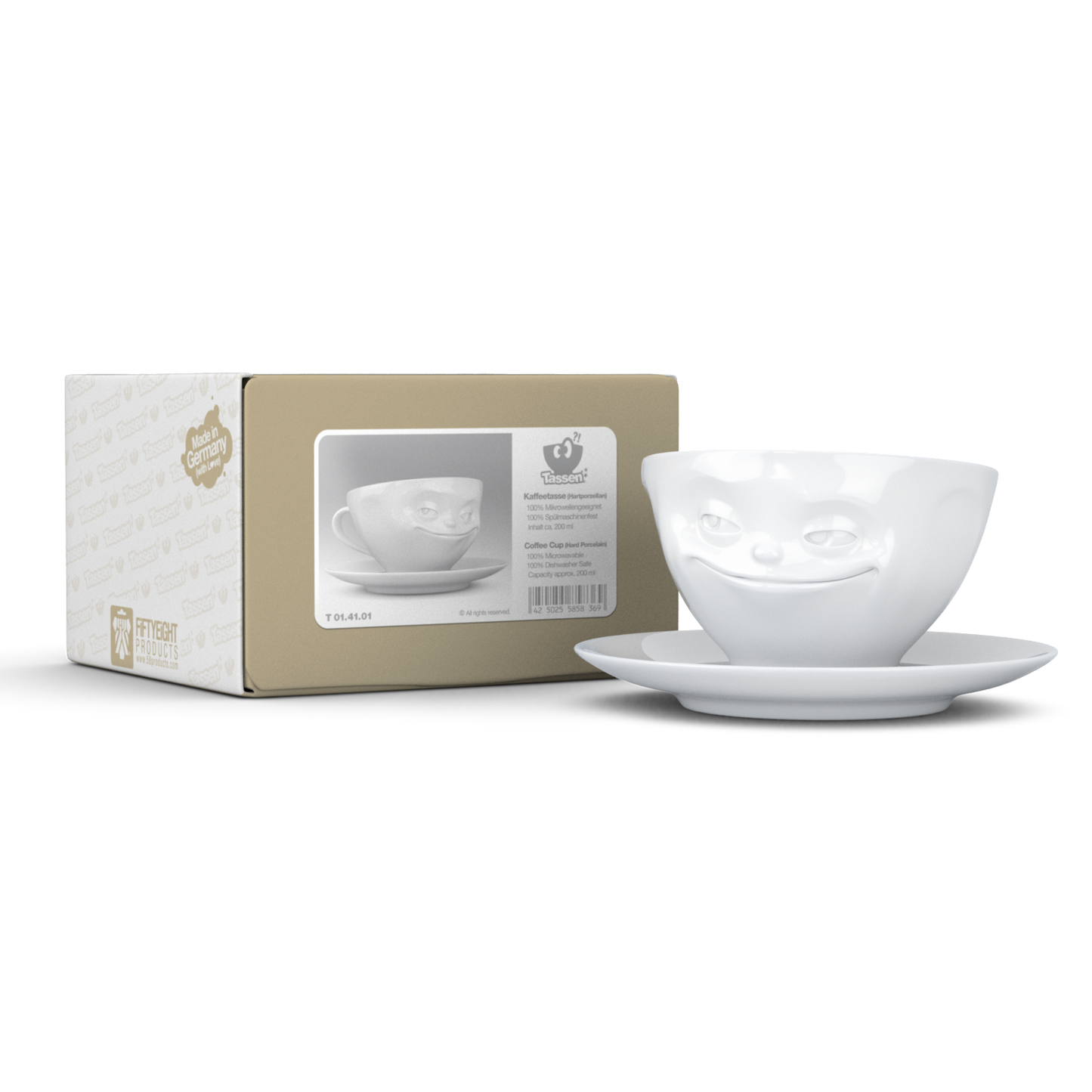 Tea cup with saucer 200ml - Grinning