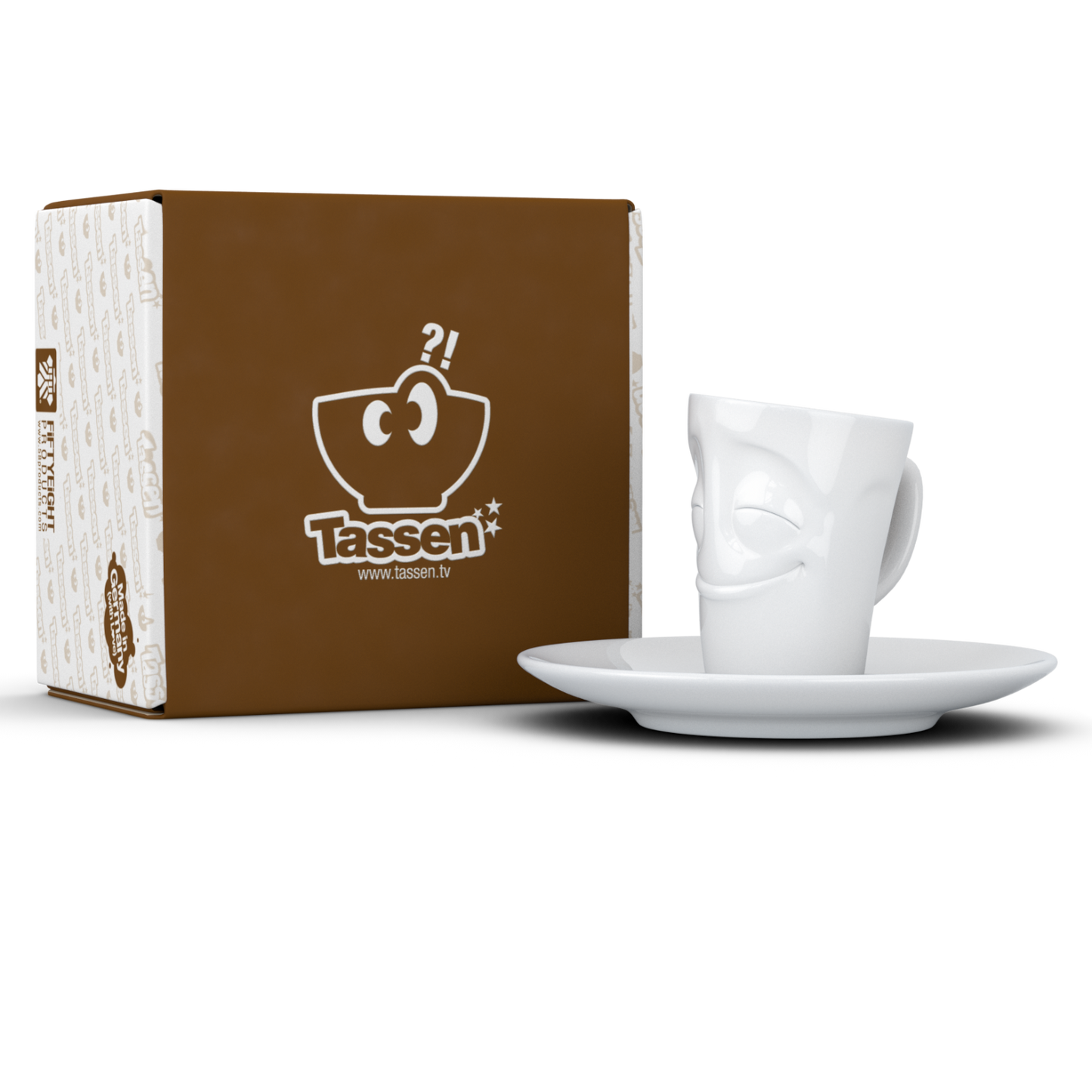 Espresso Mug with saucer and handle 80ml - Cheery