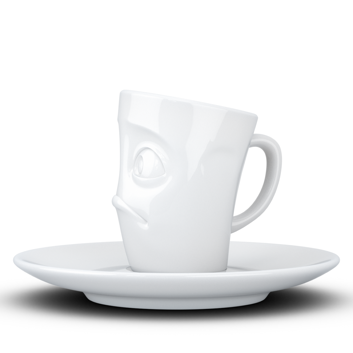 Espresso Mug with saucer and handle 80ml - Baffled